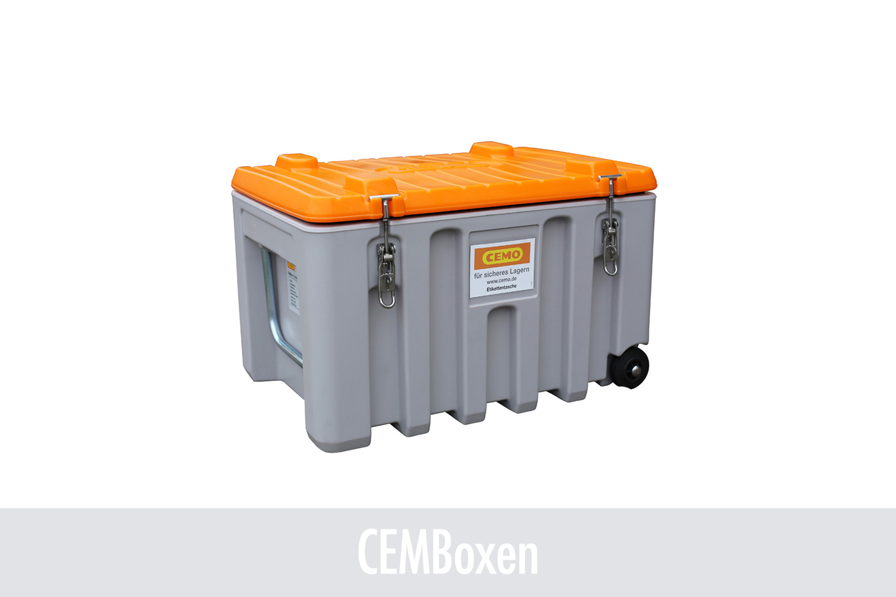 Kastenbox, Kofferbox, Orange Deckel, Gehäuse, Kühlbox, Kastenbox, Werkzeugkiste, Abstellsystem, orange Deckel, Transportbox, Kasten, CEMO Box, Griffkoffer, Tragekasten, Rollbarriere