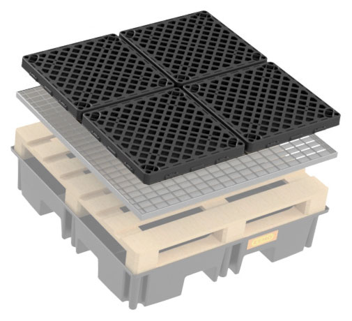 Beispiel für PE-Rost 60 x 60 für PE-Fassauffangwanne 