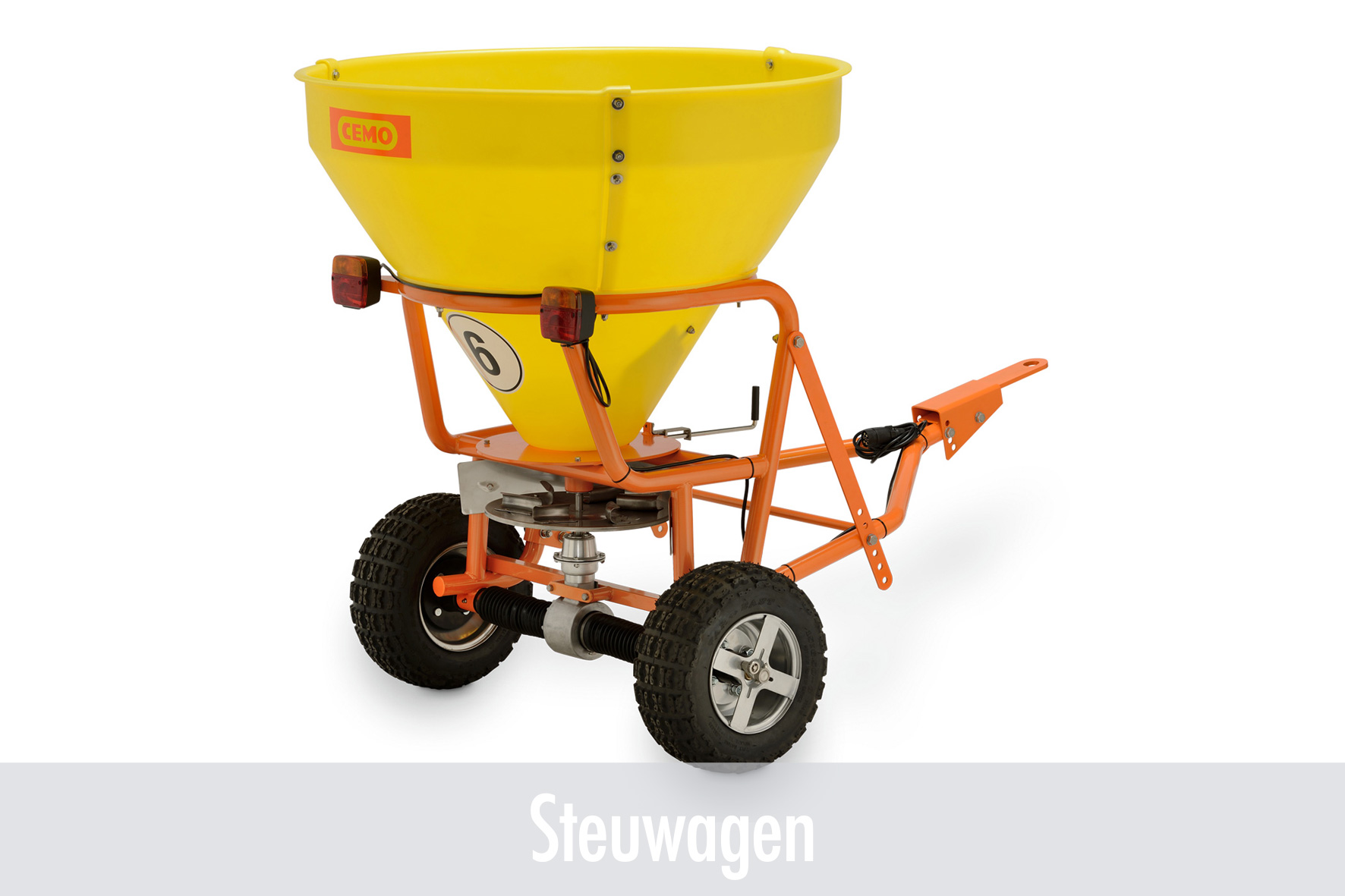 Caisson-Spritzgerät, Baustellenmörtelmischer, gelb, Kippsattel, Steuwagen