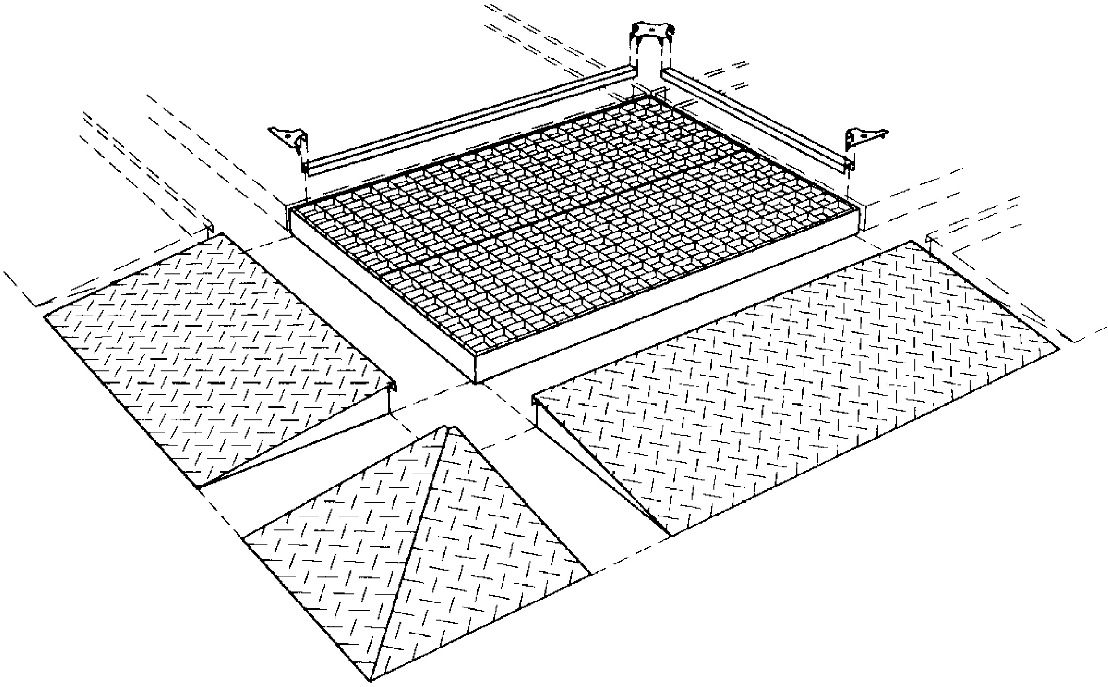 Flächenschutzsystem aus Stahl Schema für den Aufbau mit Einelelementen