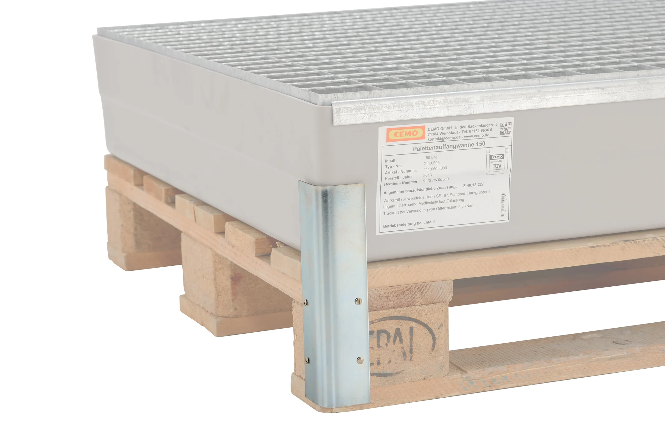 467980d6afd279a4a553b7ad1e491926 Anschraubwinkel für Auffangwannen zur Befestigung auf Euro-Palette