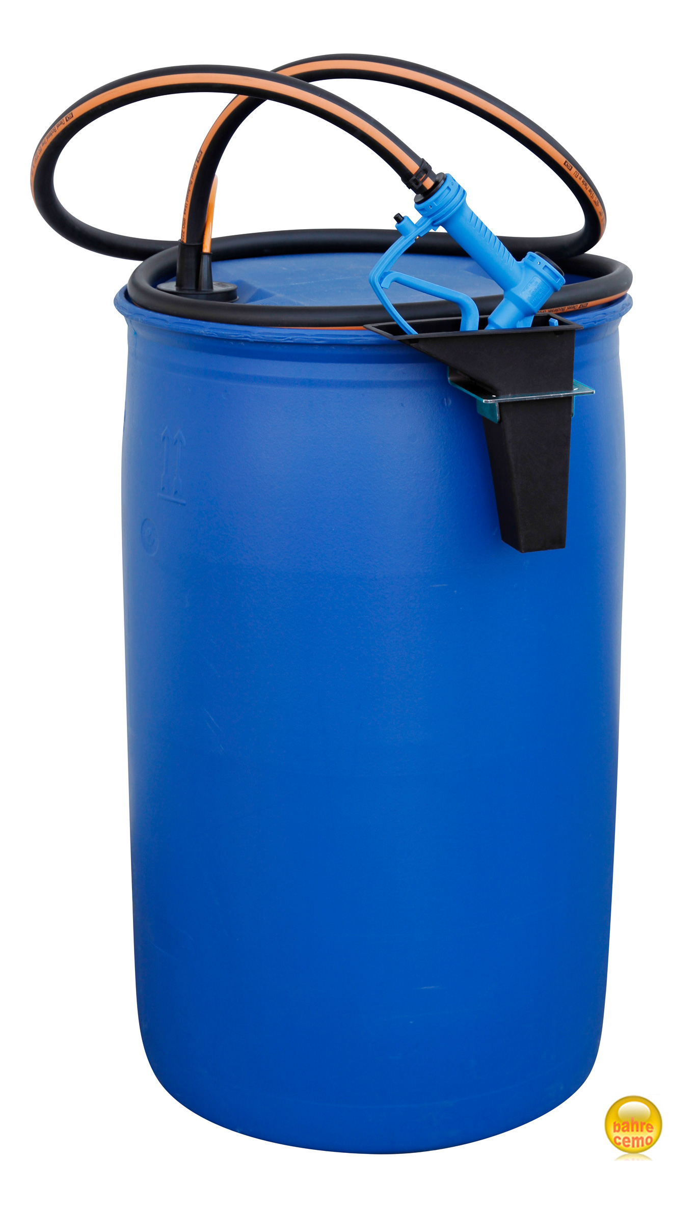 11044_01_Zapfpistolenhalter-fuer-Faesser-auf-PE-Fass Zubehör Zapfpistolenhalter für Fässer – Fass nicht im Lieferumfang