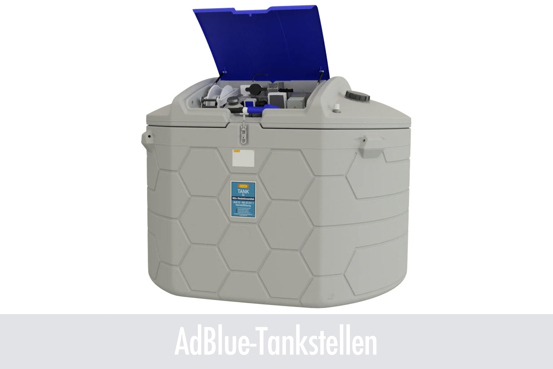 tank, storage, container, blue lid, hexagonal pattern, tank, kraftstoff, lagerung, rechteckig, blauer-kappe