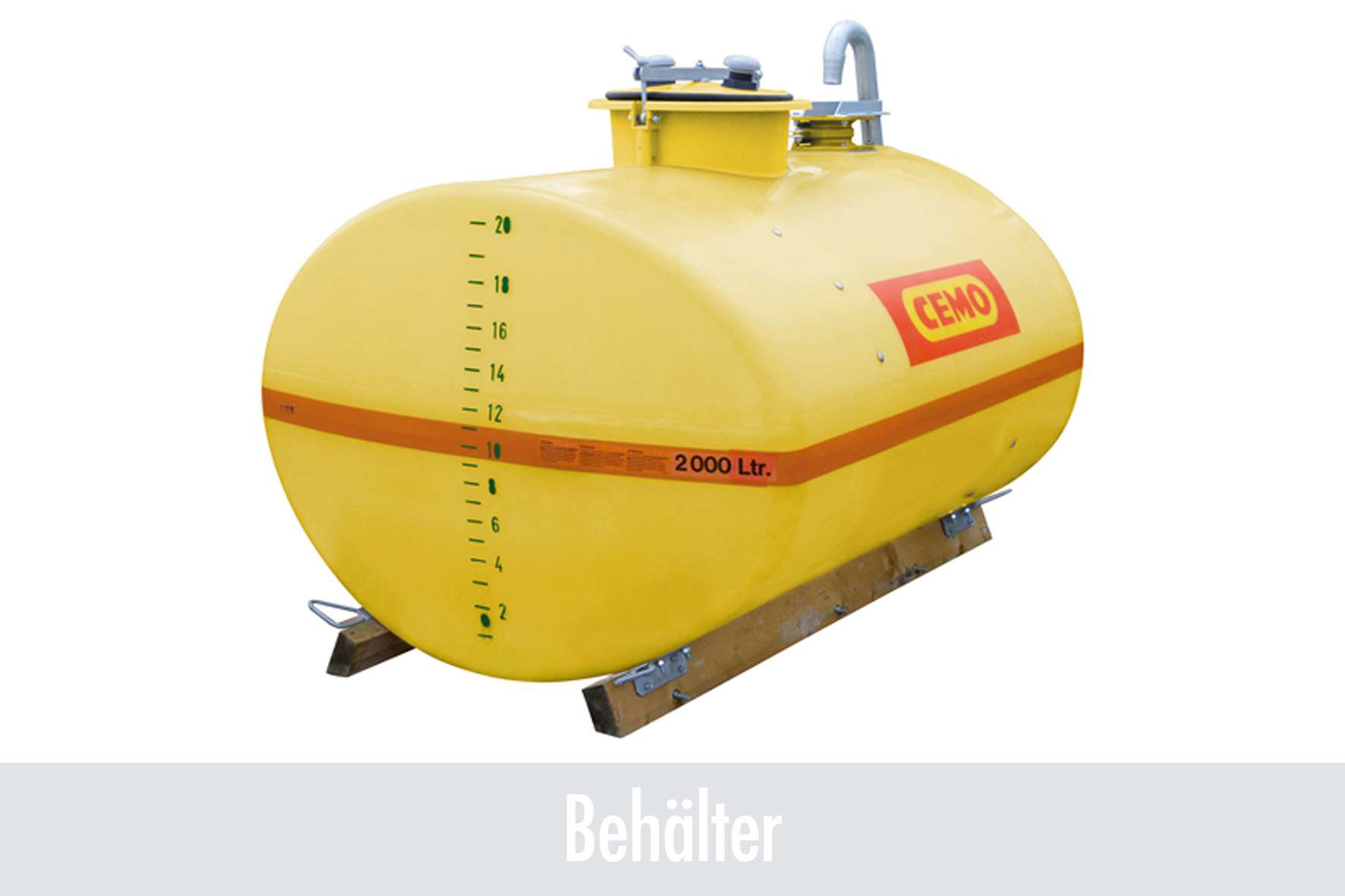 Tank, Kraftstofftank, Gelber Tank, 2000 Ltr, Cemo