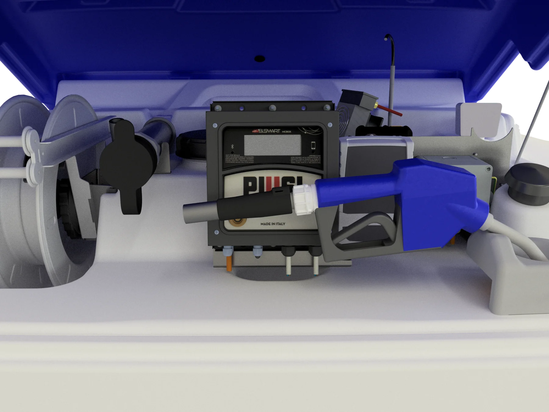 Kraftstoffpumpe, Gaspumpe, Batterie, Anzeige, Maschine
