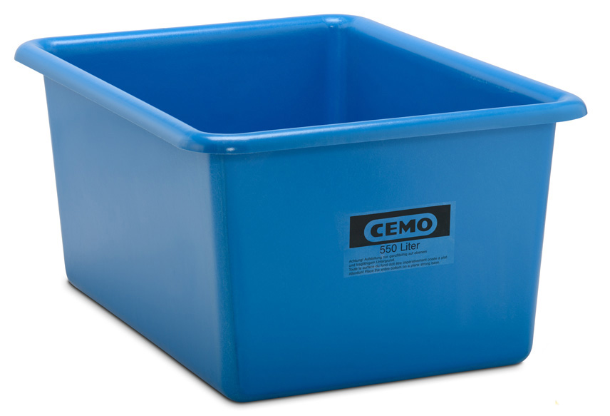 Rechteckbehälter aus GFK 550 Liter blau