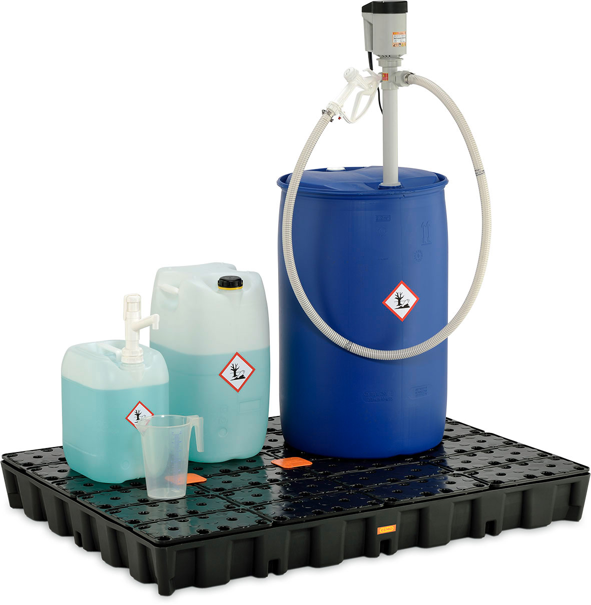 Anwendungsbeispiel PE-Auffangwanne 250 mit PE-Rost