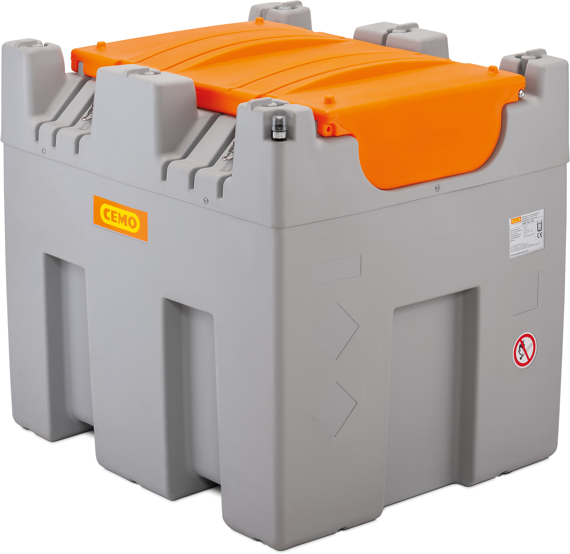 11629_11631-_CUBE_980_Deckel_gechlossen Cemo Dieseltankanlage CUBE 980 Liter stationär – Basic Outdoor 11629 mit Klappdeckel