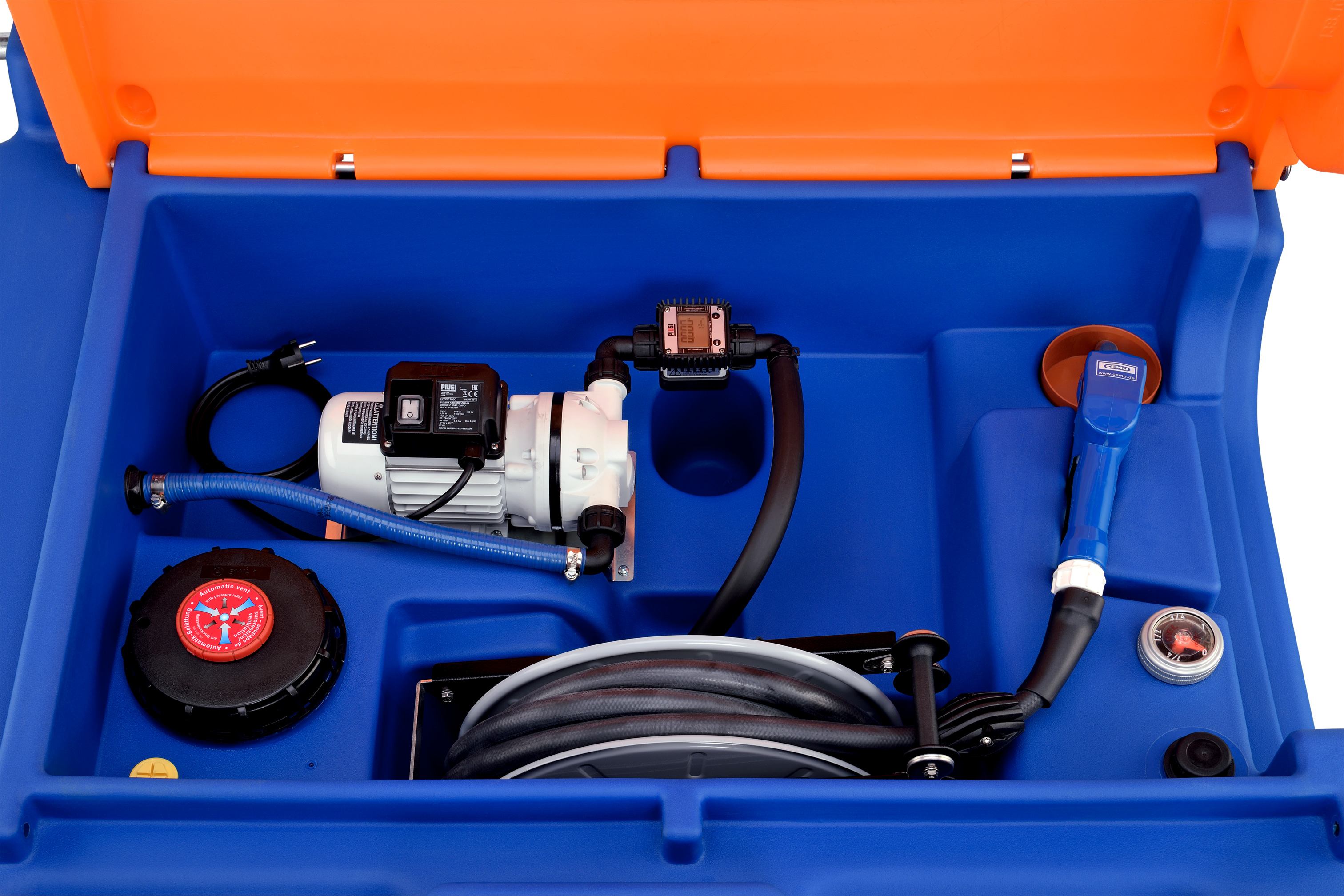 Cemo Blue-Mobil Easy 980 Liter Premium mit Membranpumpe 230 Volt und Schlauchaufroller