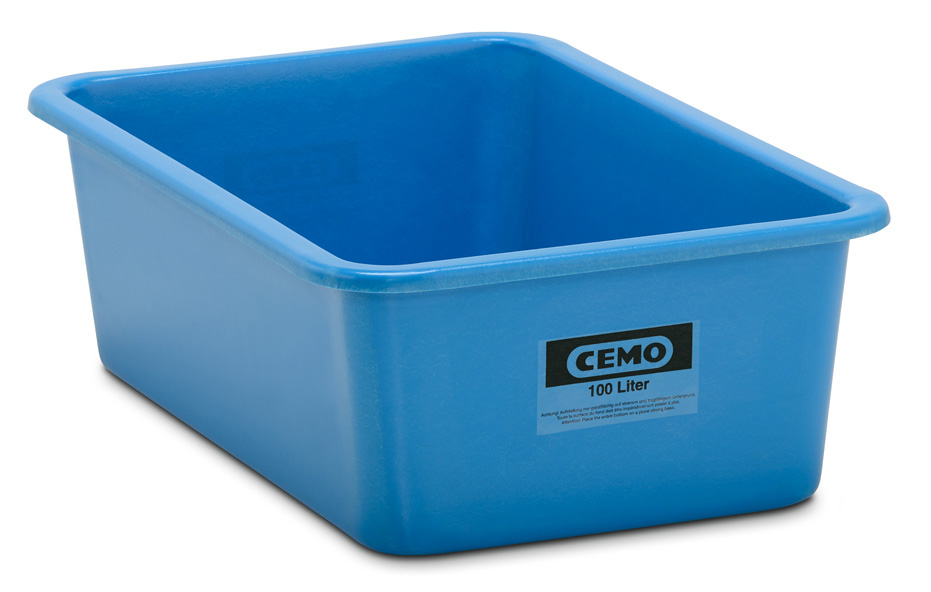 Rechteckbehälter aus GFK 100 Liter blau