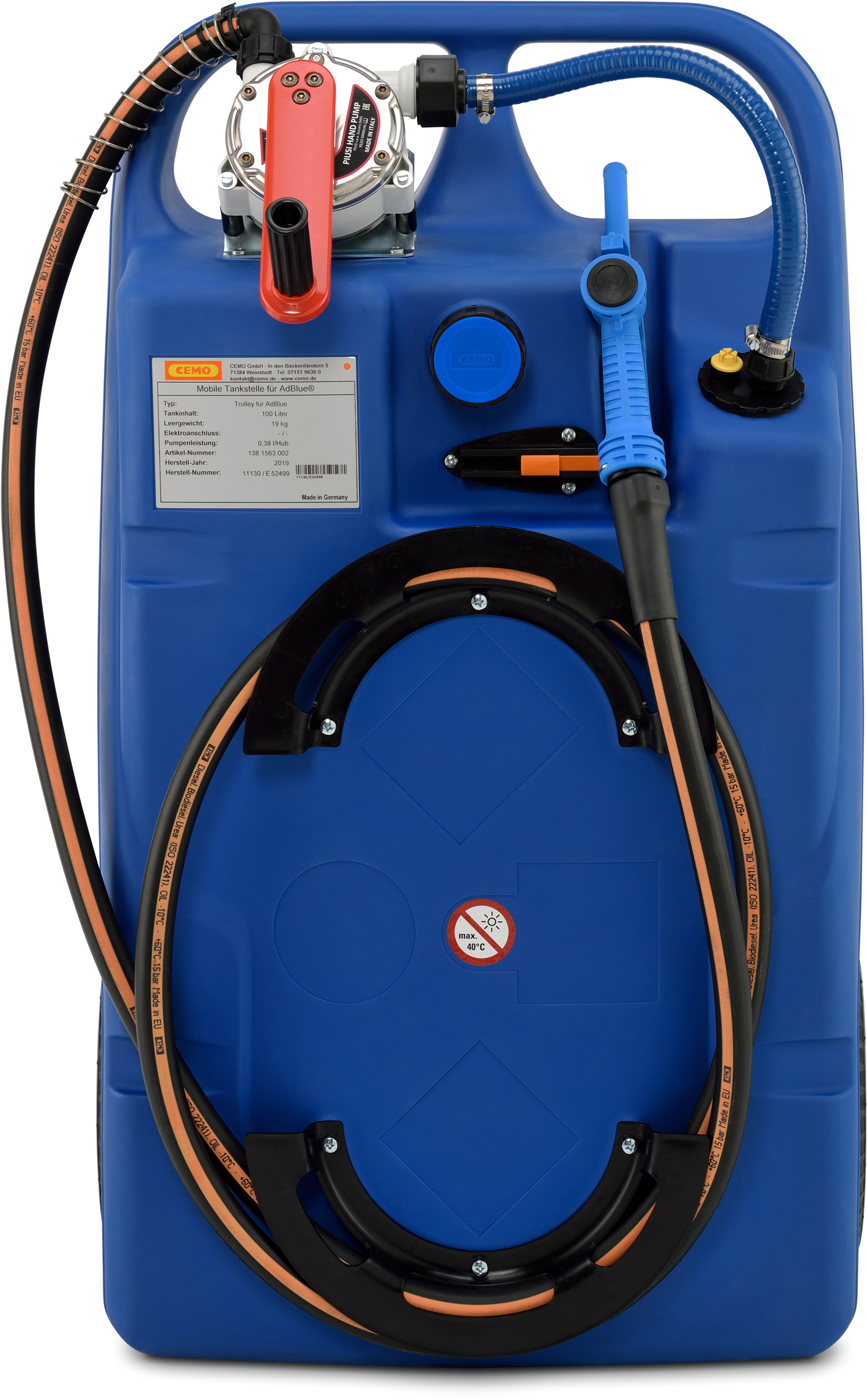 11130_03 Trolley mit Kubelpumpe für AdBlue® (AUS32) Inhalt 100 Liter