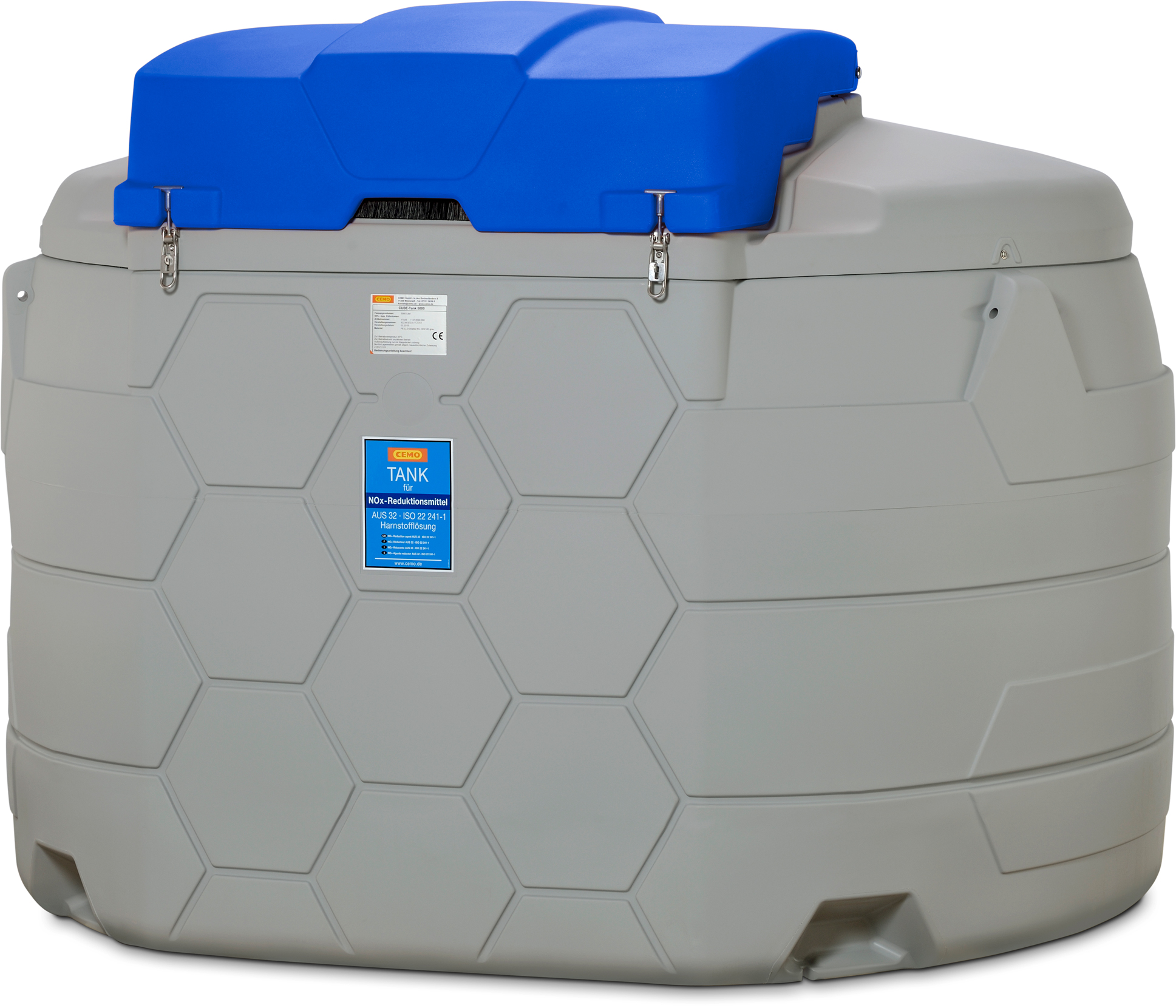 AdBlue CUBE-Tank 5000 Liter Outdoor Premium Klappdeckel Bedienarmatur geschlossen