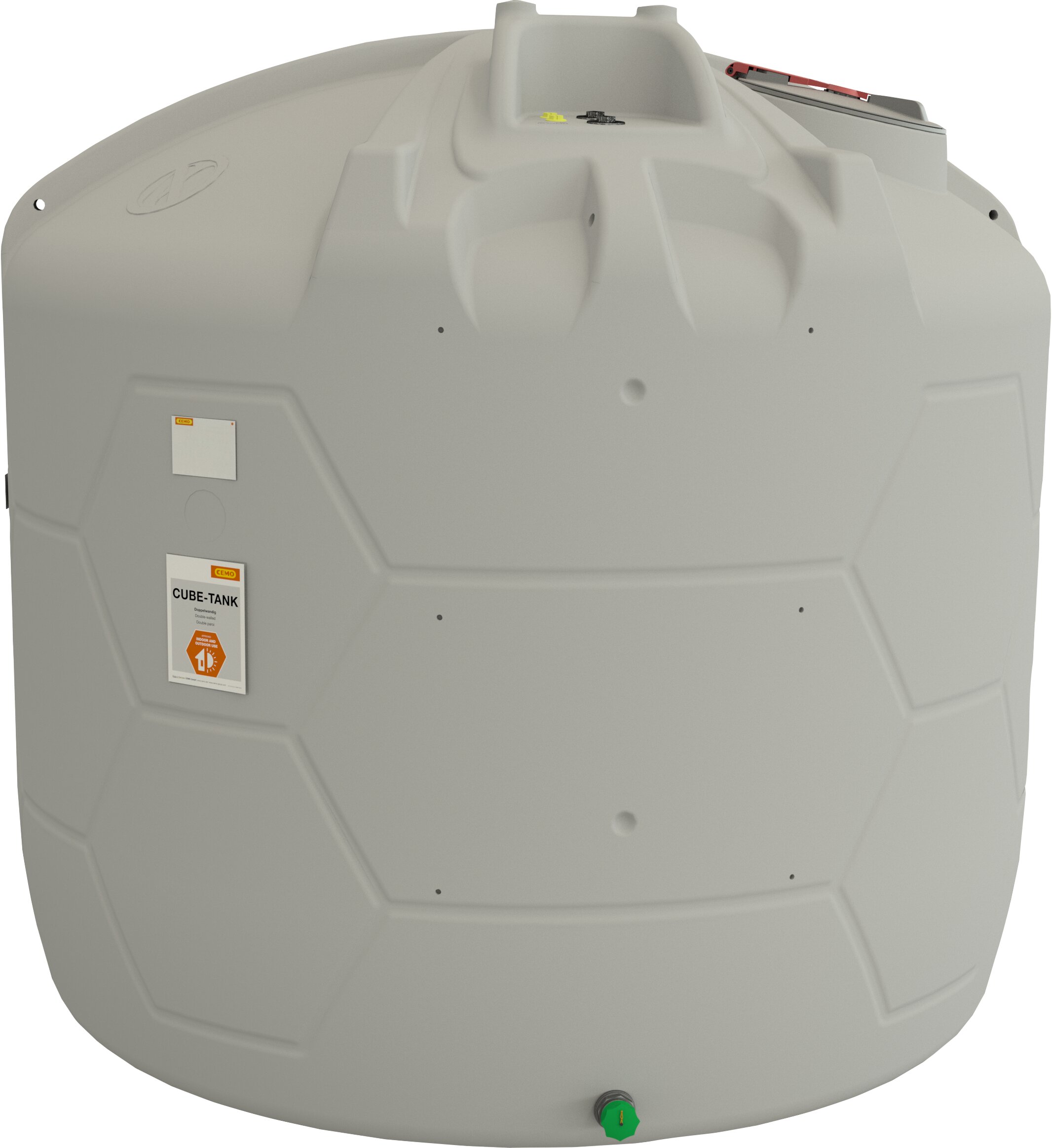 Wasserspeicher, Tanksammelbehälter, Kunststofftank, Grau, Hexagon-Form
