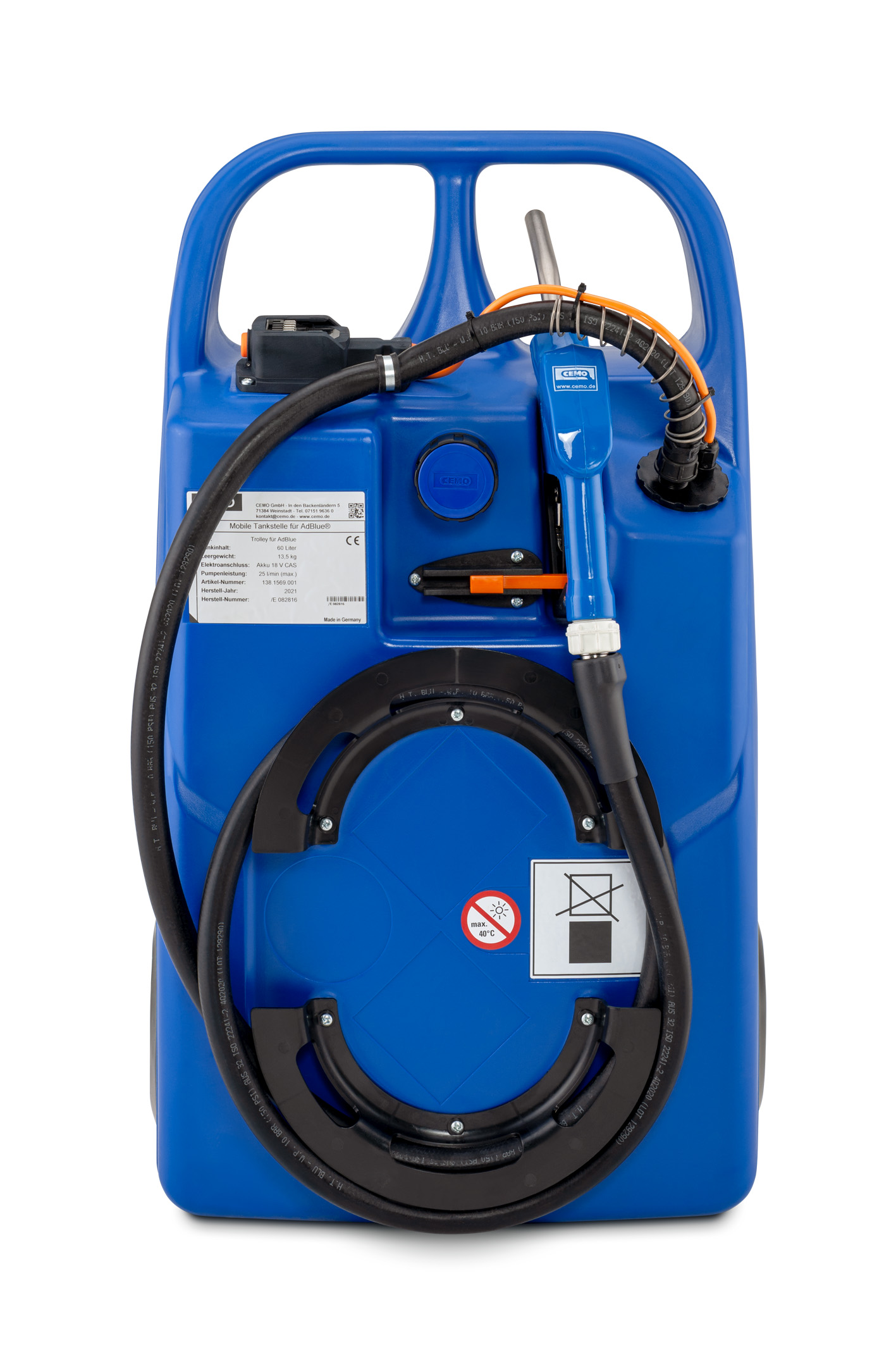 Trolley 60 Liter für AdBlue® mit Pumpe und CAS-Akkusystem | Lieferumfang ohne Akku und Ladegerät – 