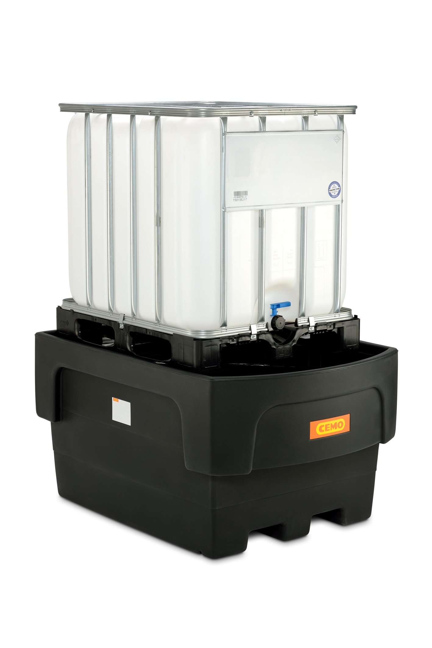 IBC-Auffangwanne 1100|1-PE mit Abfüllvorsatz Maschine