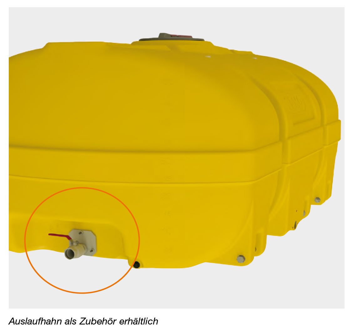 PE-Fass 5000 Liter kofferförmig mit Schwallwänden und Klappdeckel ø 380