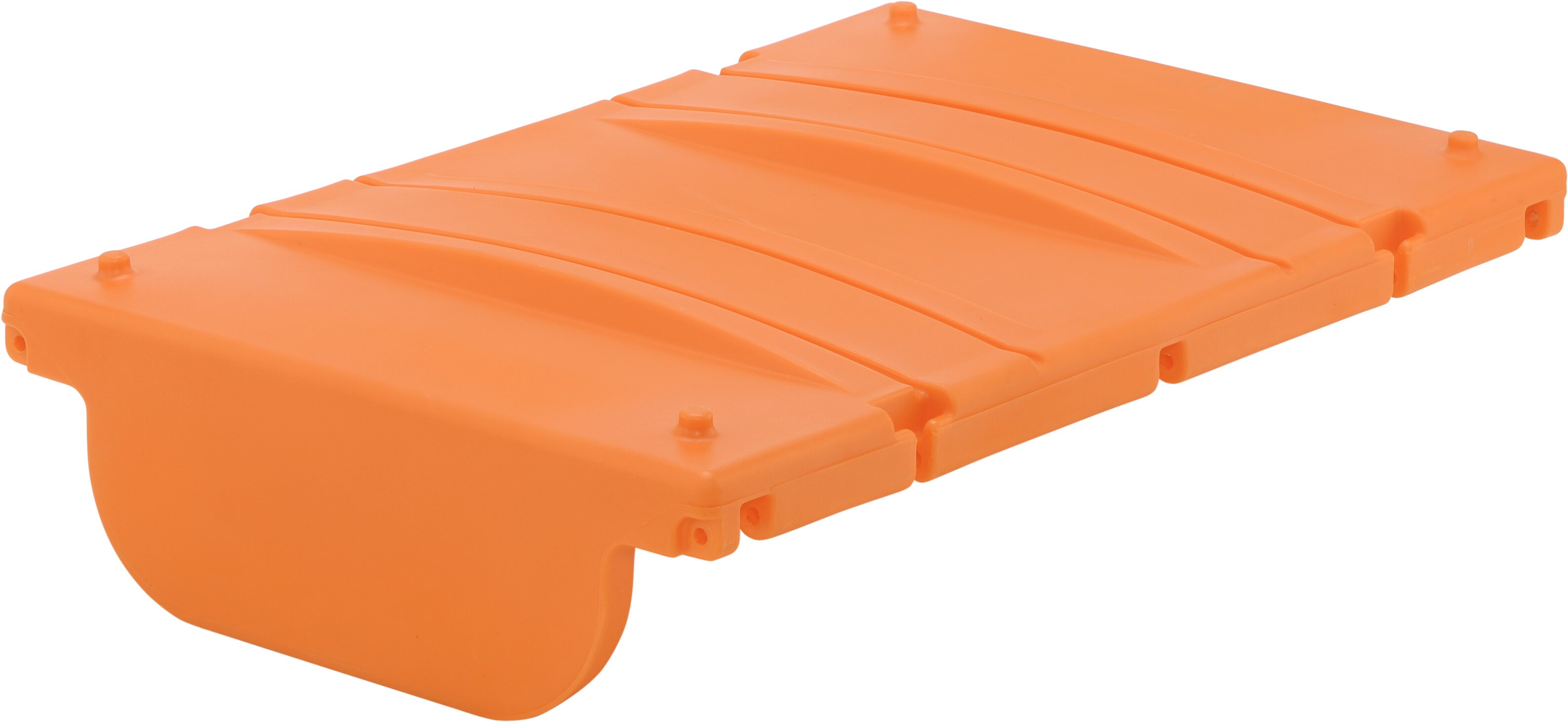 Beispiel DT-Mobil Easy Klappdeckel, orangees Gehäuse, Kunststoffhülle,  faltbare Schale, Zubehörkoffer, modulare Deckel