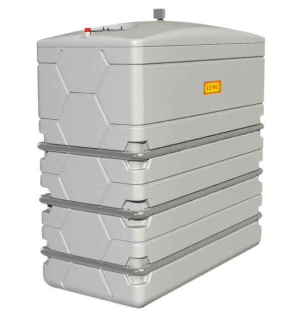 11664_Slimline2000 CUBE Slimline Outdoor Heizöltank 2000 Liter in Verbindung mit Armatur Einzeltank CX-Paket 7456