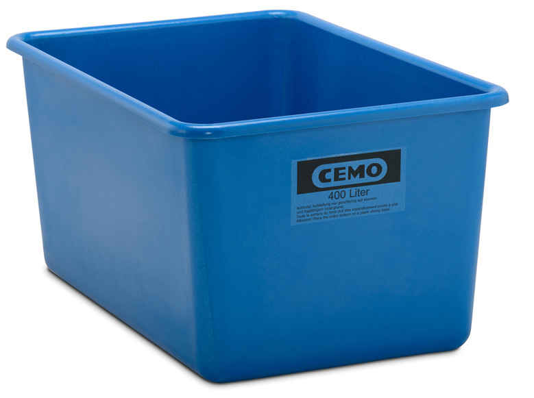 7571 Rechteckbehälter aus GFK 400 Liter blau