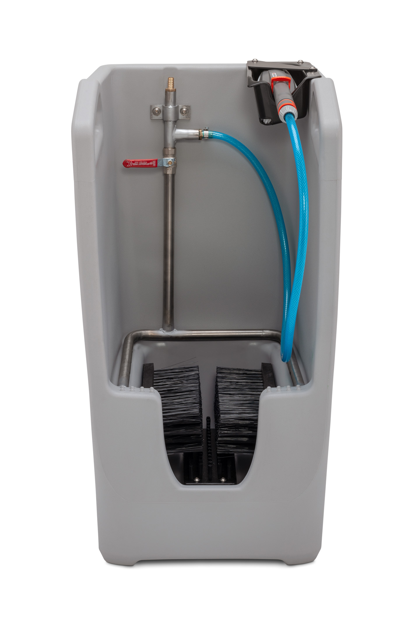 11496_02_Stiefelreiniger_2021-02 Stiefelreiniger Premium aus PE mit Sammelwanne und drei festen Bürsten