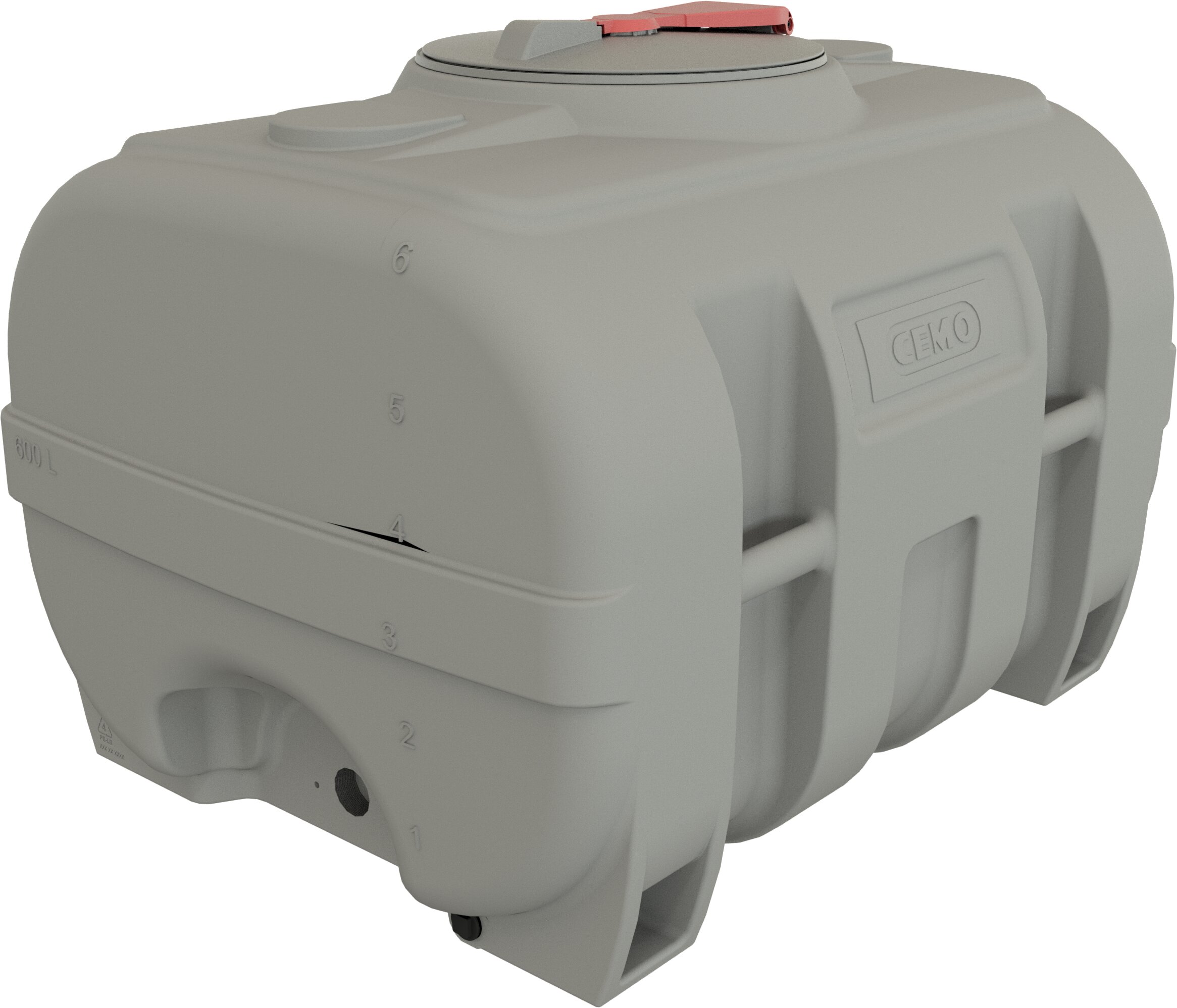 Wassertank, Kunststoff, Grau, Füllstandsanzeige, Schraubdeckel