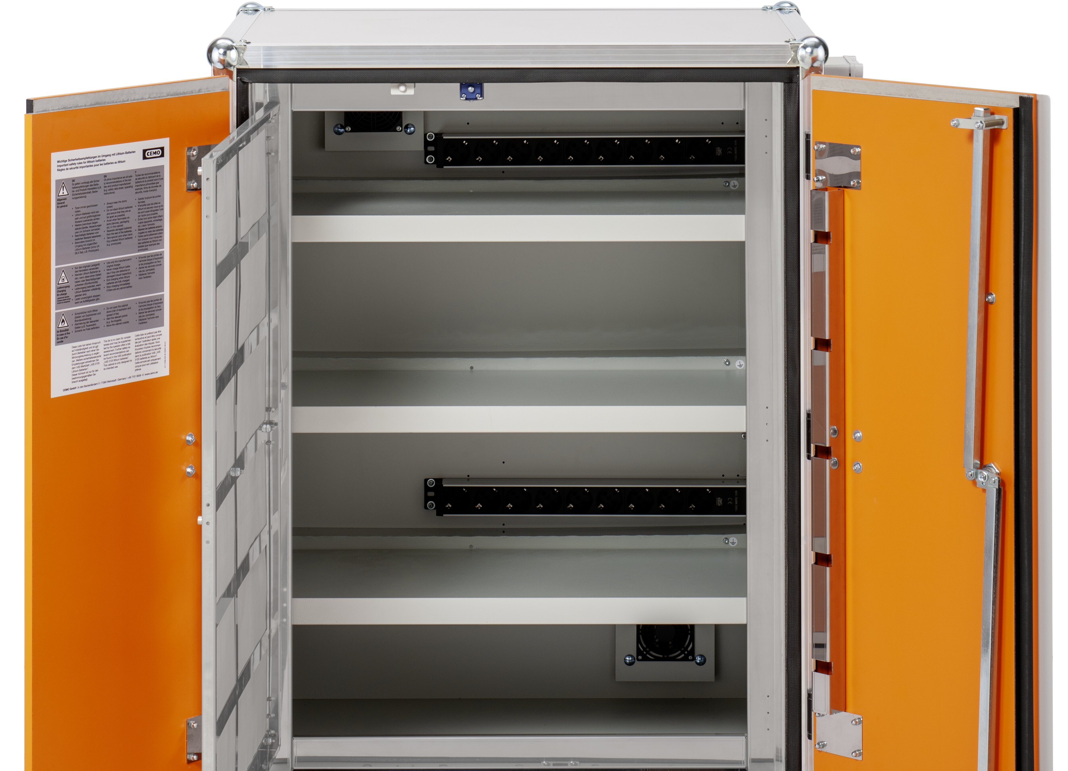 Akku-Ladeschrank 8/20 Basic offen mit Funkenschutzgitter und Füssen