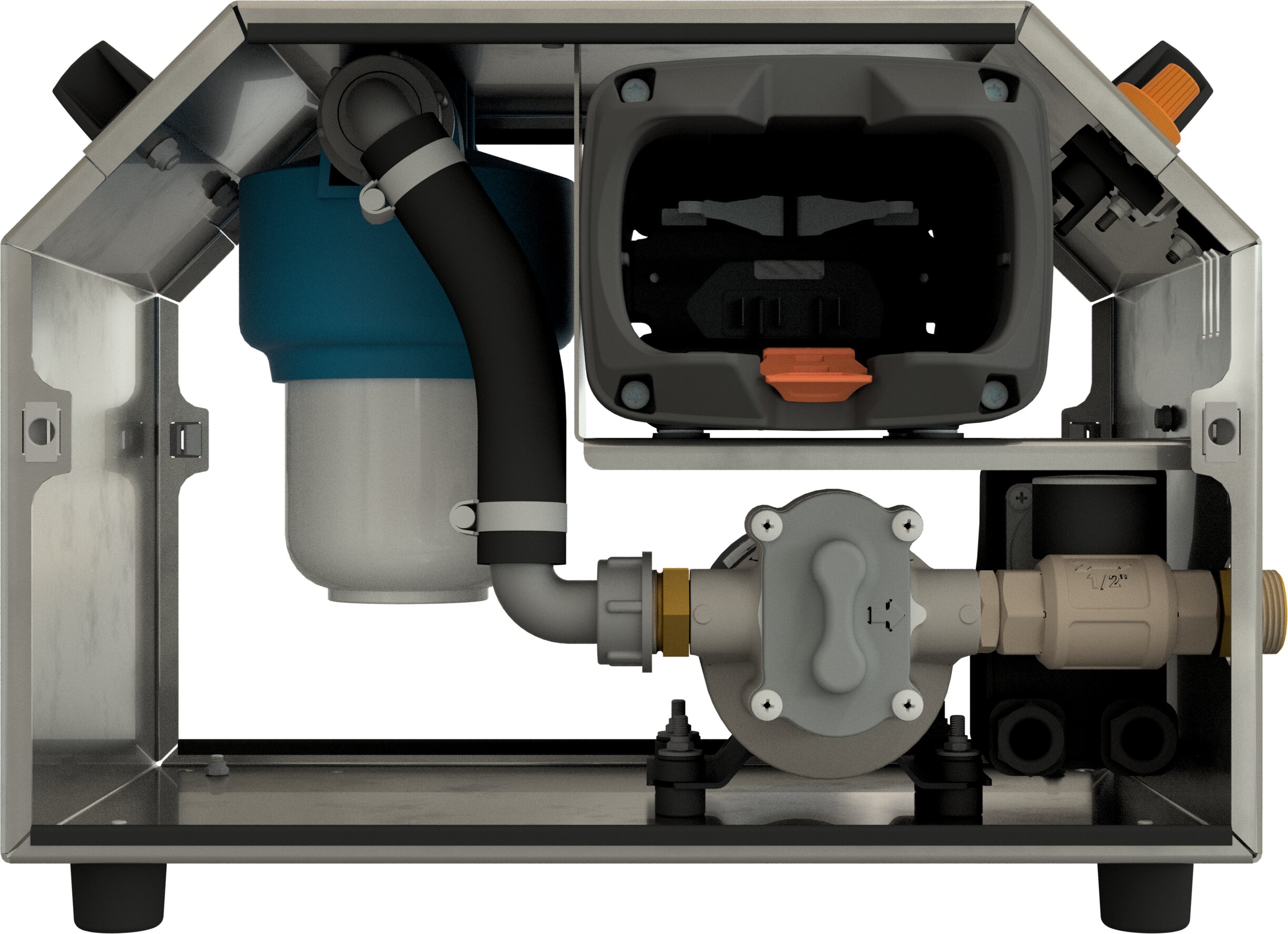Pumpe, Ventil, Schlauch, Motor, Metallgehäuse