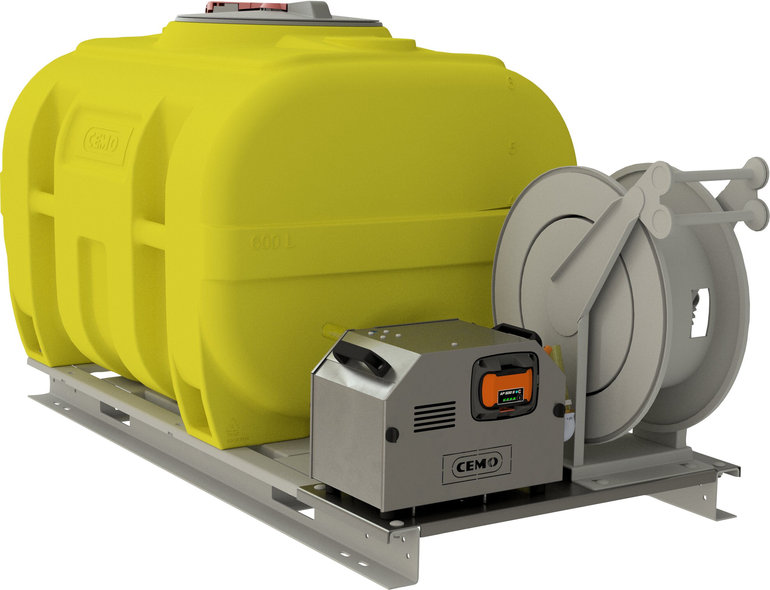 Wasserbehälter, Tank, Gelb, Rohrbühne, Pumpenantrieb