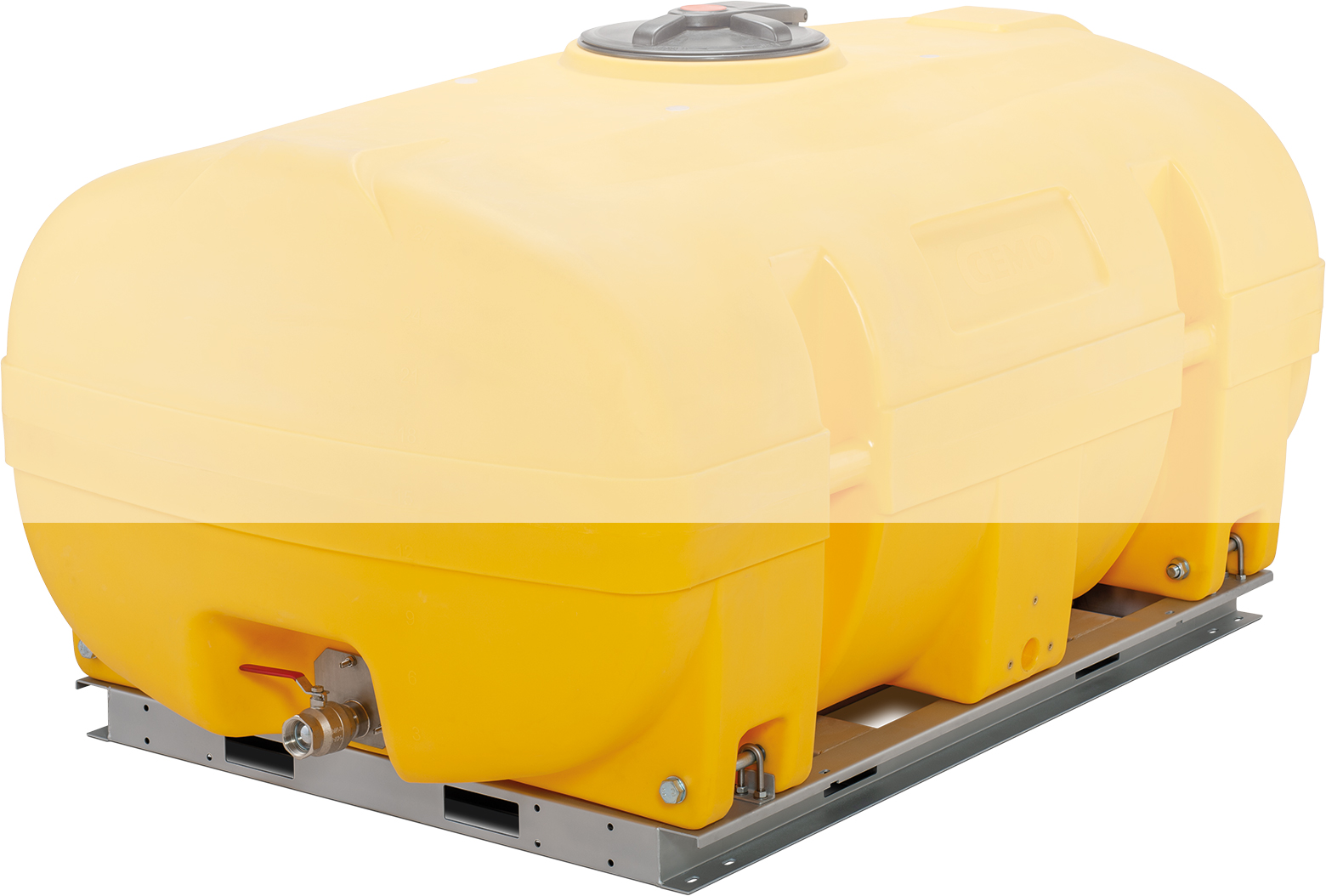 11514-11517_PE_Fass_3000l_mit-Grundrahmen Grundrahmen aus verzinktem Stahl für 3000-Liter-PE-Fass – Lieferumfang ohne Fass