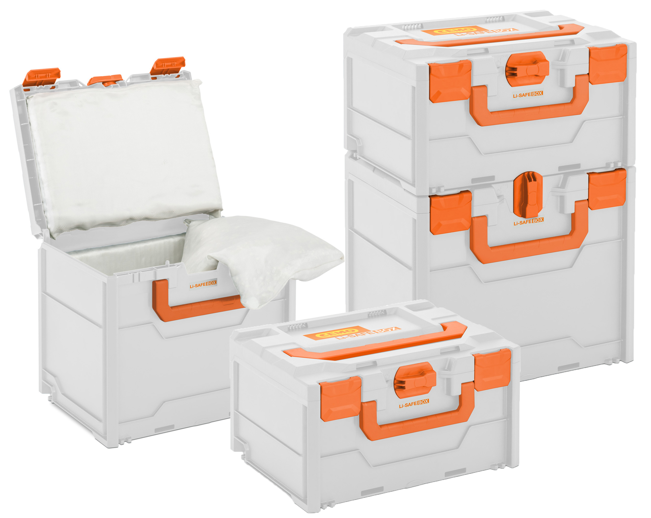 Cemo Akku-Systembrandschutzbox 3-S mit Brandschutz-Auskleidung